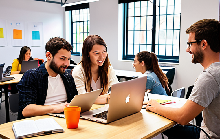 **Image Prompt:** A vibrant co-working space buzzing with activity. Young professionals collaborate on laptops, whiteboards filled with ideas, and mentors guiding small groups. The atmosphere is energetic and collaborative, showcasing a thriving tech hub. Focus on diverse individuals and a sense of shared learning.