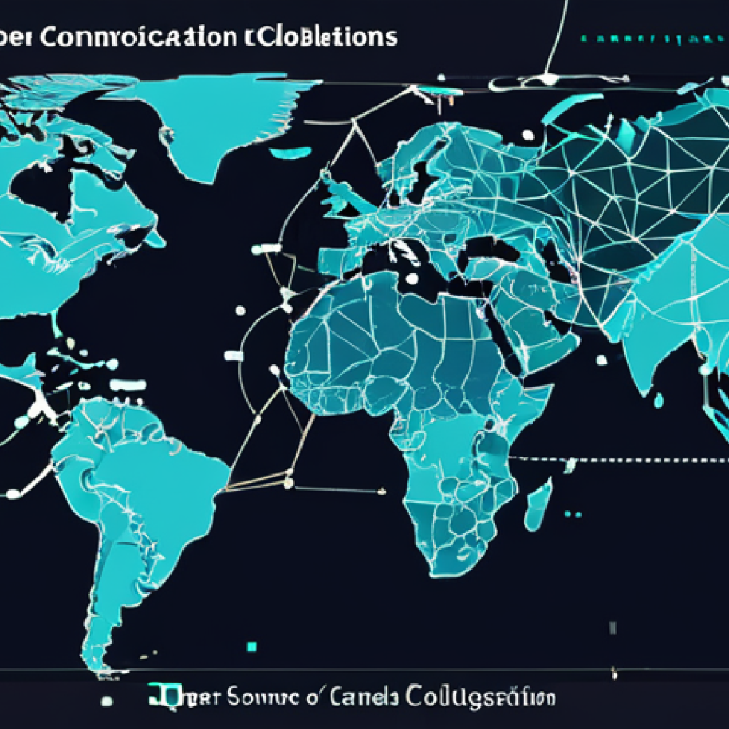 ** A vibrant, interconnected network illustrating Open Source collaboration. Depict developers from diverse backgrounds coding together on a shared project, with lines of code flowing seamlessly between them. Emphasize the power of collective intelligence and the global reach of Open Source. Include subtle visual cues representing challenges like varying coding styles and time zones.

**