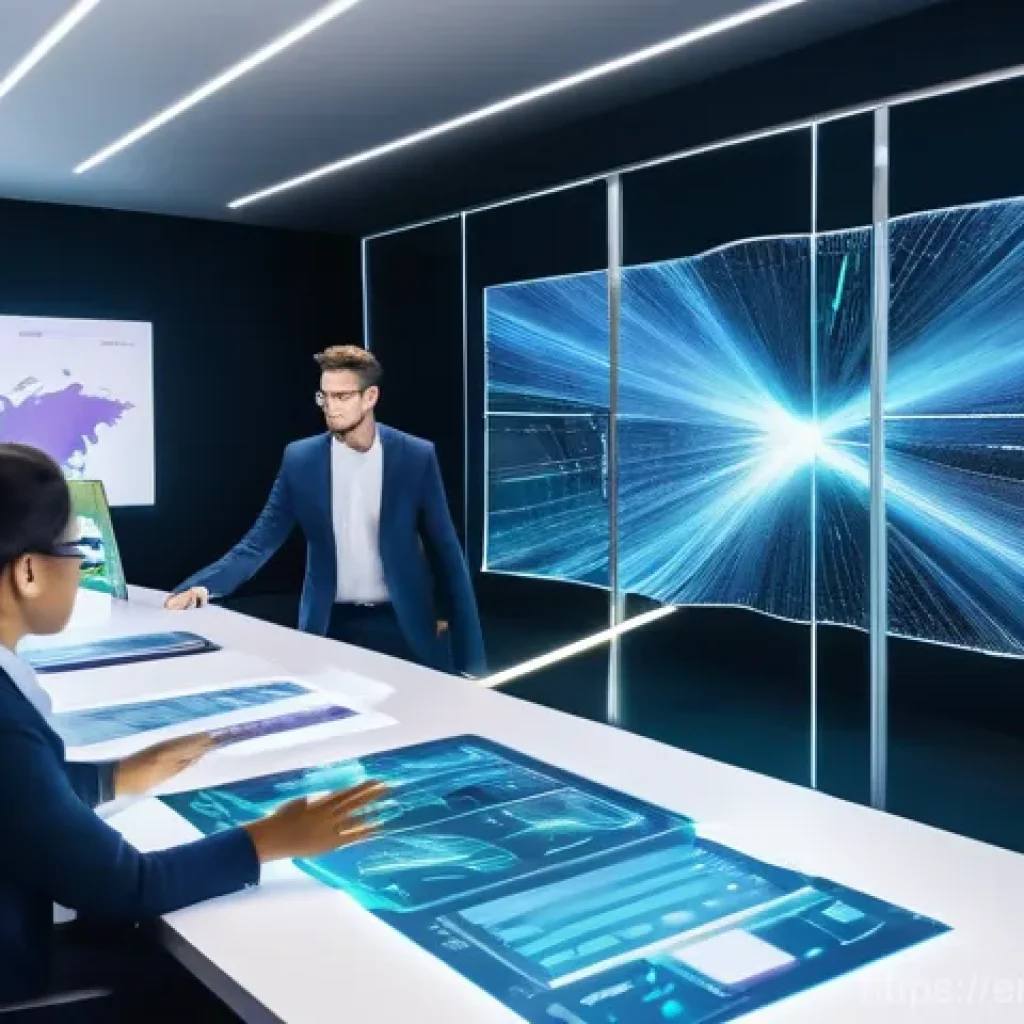 지식생태계 조성을 위한 전략적 계획 - **A Dynamic Knowledge Ecosystem Visualization:**
A wide-angle shot depicting a sophisticated, mo...