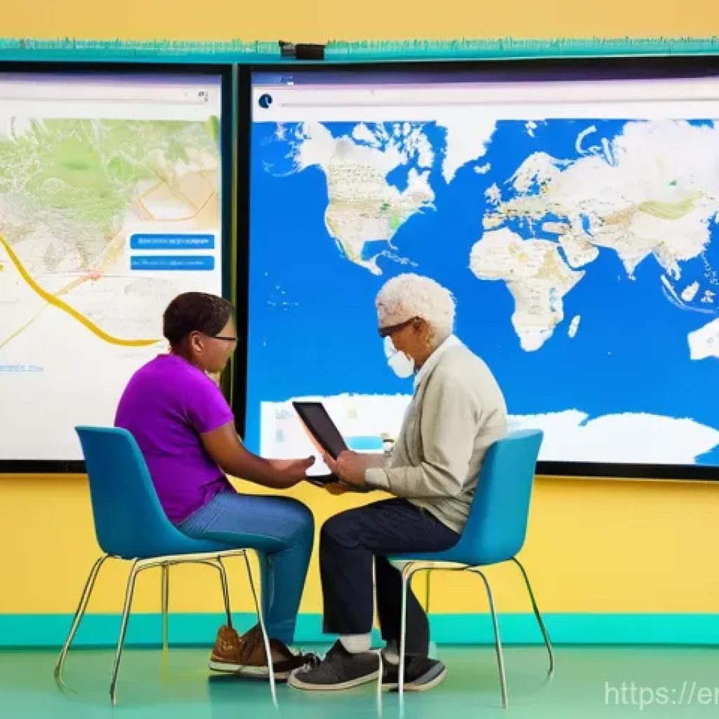 지식생태계 조성을 위한 정책 비전 - **Image Prompt: Bridging the Digital Divide with Community and Technology**
"A vibrant, diverse ...